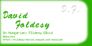 david foldesy business card